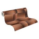 Ikke-vævet tapet Damian Refined Dimensions 3D Geometric Brown Metallic - tapettekstur gang