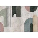 Geometrisk abstrakt tapet i pastelfarver - non-woven tapet med moderne design
