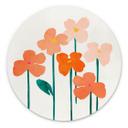 Vægcirkel Små blomster i ferskenfarver - Kubistika – print på aluminium (Alu-Dibond)
