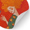 Vinilo decorativo colibrí y mujer en luz roja - Hülya - Redondo