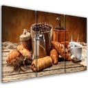 3-delt lærredsprint, kaffe med croissant