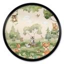 Póster Animales simpáticos en el corazón del bosque | Habitación infantil - Oliver Robins - Redondo