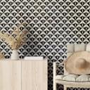 Tapet med mønster Geometriske ornamenter i sort-beige - Treechild
