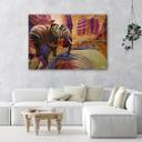 Canvasbillede, gylden elefant abstrakt