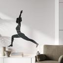 Wallsticker yoga-kriger silhuet monokrom