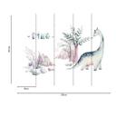 Dinosaur tapet i hvid pink - non-woven tapet Designwalls 2 - 2,55 x 3,5 m