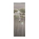 Textielposter lotusbloemen met zwaan in water in grijs - Ms Tiff - Panorama