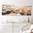 Fototapet Skaller på en solrig strand - Treechild Panorama – print på aluminium