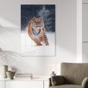 Glasbillede - Sibirisk tiger i sneen - van Duijn