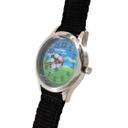 Kinder Armbanduhr - Lernuhr analog - Fußball schwarz