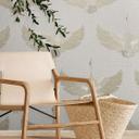 Grafisk tapet, non-woven tapet Kumano hvid, beige