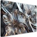 Canvasbillede, Elegante sølvblomster