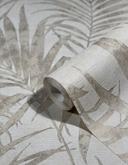 blomstertapet, non-woven tapet Novamur Yvi hvid, greige