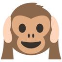 Muursticker Emoji Hear no Evil Monkey
