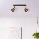 Spotbalken Emil, braun, 16,5 x 36,5 cm, Holz Innenleuchte