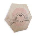 Hexagone - Placage bois de bouleau Graves - Main en coeur