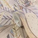 Papel pintado jungla beige púrpura - hojas color pastel moderno - Papel pintado no tejido