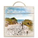 Cuadro de madera Camino a la playa - 40x41,5 cm