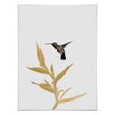 Plakat - Orara Studio - Hummingbird and Flower - gold plant
