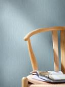 Papel pintado no tejido de líneas finas y textura ligera azul liso