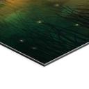 Geborsteld Alu-Dibond met goud-, zilver- & kopereffect - Boszauber bij zonsondergang - SpaceFrogDesigns