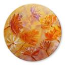 Glasbillede - Golden Flower Rush - Pomata - Rund