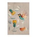 Póster de tela con motivo de pájaro - Colibrí - Marrón