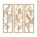 Decoración en madera plumas de origami (3 piezas) - MDF naturaleza