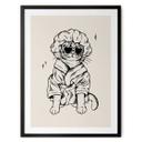 Póster Gato relajado con gafas de corazón - Royle