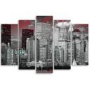 5 stykke lærredstryk, New York City skyskrabere