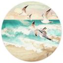 Tapet cirkel Måger på stranden - SpaceFrog Designs - vliesetapet/selvklæbende non-woven tapet