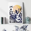 Lienzo Goed Blauw - Linograbado Grulla