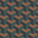 3D tapet terningemønster blå brun sort - geometrisk Ikke-vævet tapet moderne