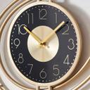 Moderne Wanduhr in Metalloptik | Mid-Century/Art-Deco | gold, 41x54 cm