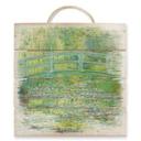 Cuadro de madera Monet - Estanque de nenúfares y puente japonés - 40x41,5 cm