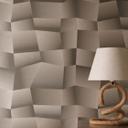 Ikke-vævet tapet Damian Refined Dimensions 3D geometrisk grå metallic - moderne struktureret tapet