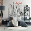 Fototapet Love your City - New York Frihedsgudinden Sort/hvid