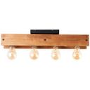 Deckenleuchte Daniel, braun, 60 x 11,7 cm, Holz Innenleuchte