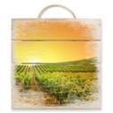 Cuadro de madera puesta de sol en la viña - 40x41,5 cm