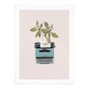 Póster Frida Floral Studio - Máquina de escribir botánica