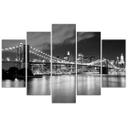5 stykke lærredstryk New York City Bridge sort og hvid
