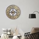MDF-landhusvægur i trælook med romertal Ø50 cm wallsticker