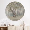 Wanddecoratie schattige bosdieren tussen bomen - Ms Tiff - Alu-Dibond - Rond