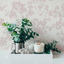 tapet subtilt blomstermønster hvid pink - tapet med blomstermønster