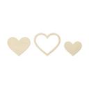 3D Décoration Bois Coeurs Set (3 pièces)