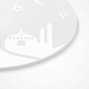 Akrylglasbillede, vinduesbillede til ophængning Ramadan Kareem - Månesilhuet - Rund