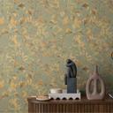 Blomstret tapet ginkgo blade grøn gul - naturmotiv med kviste - Ikke-vævet tapet moderne