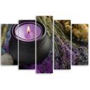 5 stykke lærredstryk Lilla Spa Zen Candle