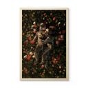 Træplakat Astronauter på en blomstereng - Nicebleed