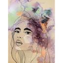 Livingwalls papier peint photo ARTist Lady motif aquarelle beige, vert, orange, noir, violet